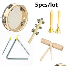 Party Favour Garten Log Orff Percussion Instrument Set Childrens Toys Touch Bell Castanet Sand Hammer Hand Beat Double Drum Drop Deli Dhyfb