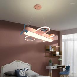 Pendant Lamps Modern Blue Pink Aircraft LED Chandelier For Bedroom Living Dining Children's Baby Room Nursery Nordic Indoor Decoration