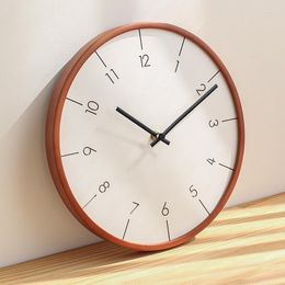 Wall Clocks Decorative Clock Wooden Living Room Simple Fashion Light Luxury Watch Mute Quartz Home