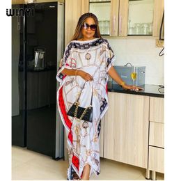 Ethnic Clothing Dress Length 130cm Bust Fashion dresses Bazin Print Dashiki Women Long Blouse Yomadou Colour Pattern oversize 230331