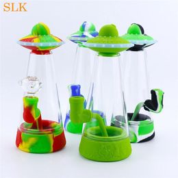 UFO Glass Philtre Bubbler Water Pipes Shisha Oil Burner Smoking Tobacco Glass Bongs Dabs Rig Silicone Smoking Pipes