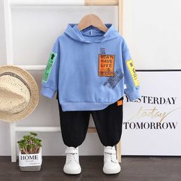 New Spring Autumn Baby Boy Girl Clothes Children Cotton Letter Hoodies Pants 2 Piece Set Toddler Fashion Costume Kids Tracksuits