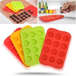100pcs/lot Ice Cream Tools Silicone Ice Cube Moulds Mini Multi Shapes Home Silicone Ice Grids Chocolate Ice Boxes Ice Mould Tools (4 Colours)