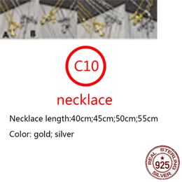C10 S925 Sterling Silver Necklace Personalized Fashion Punk Hip Hop Style Versatile Gold Plated Cross Flower Set Diamond Letter Shape Gift for Lovers