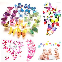 Wall Stickers 1-12PCS Butterflies Sticker Decals On The Home Decor For Decoration Fridge PVC Wallpaper