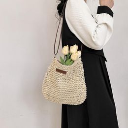 Evening Bags Straw Woven Bag Ladies Fashion Hundred Casual Single Sholder Messenger Beach Women Simple Travel Storage Handbags