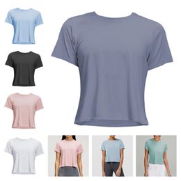 Yoga Outfit NWT yogatwo Women's Sports T-shirt Fitness Clothing Woman Short Sleeve Workout Shirts Gym Tops Active Wear Yoga Clothes Ladies yoga Round neck No logo