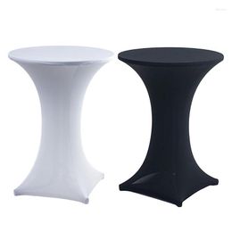 Table Cloth Cocktail High Top Covers White Round Fitted Polyester Buffet Folding Stretch Banquet El Party Decoration