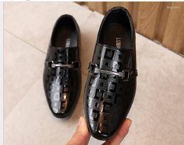 Flat Shoes Pointed Soft Hand Feeling Kids Leather Children Infant Baby Boys British Style Student Perform Casual