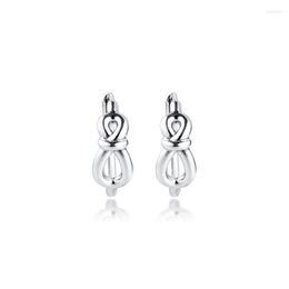 Hoop Earrings Infinity Knot For Women 925 Sterling Silver Jewellery Crystal Fine