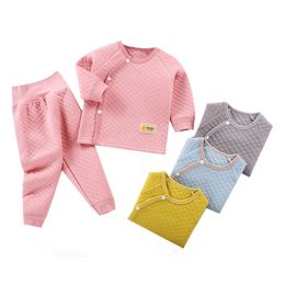 Pyjamas Winter Thick Warm Baby Pyjamas Set Baby Boys Girls Pyjamas Set Cotton Long Sleeve Children's Clothing Pyjamas 0-3 Years 230331