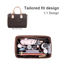 Cosmetic Bags Cases For SPEEDY 25 30 35 Felt Insert Women Organizer Handbag Liner with Ipad Pouch Cosmetics Makeup Inner 230331