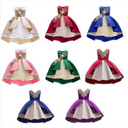 Girl Dresses 2 3 4 5 6 7 8 9 Years Old Summer Children Party Dress Ball Gown Appliques Vest Skirt Birthday Gift Kid Princess Clothing