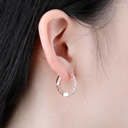 Hoop Earrings Hop 1 Pair Prong Setting CZ Stone Bling Out Circles For Men Women Unisex Fashion Hiphop Jewellery Gift