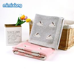 Blankets Swaddling Baby Rabbit Knitted Infant Easter Swaddle Wrap Fashion Autumn born Bedding Children Covers 10080 230331
