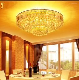 Ceiling Lights Golden Chrome Crystal Light Lamp El For Lobby Stair Hallway Hall