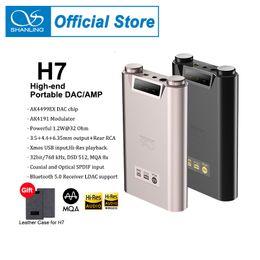 Audio Cables Connectors SHANLING H7 HiRes HIFI Portable MQA USB DAC AK4191EQ AK4499EX Headphone Amplifier DAP Bluetooth 50 LDAC 35435MM RCA 230331