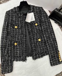 Balm home 2023 Women's brand jacket New Women's Autumn Winter jacket fashion Metal buckle logo Tweed coat cardigan designer High-grade Casual Spring Coat birthday Gift