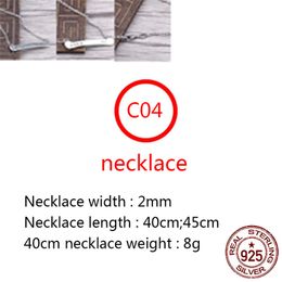 C04 S925 Sterling Silver Necklace Personalized Fashion Punk Hip Hop Style Cross Flower Letter Shape Gift for Lover