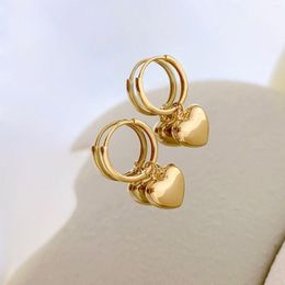 Hoop Earrings MADALENA SARARA 18k Yellow Gold Circle Heart Dangle Women Crafted In AU750