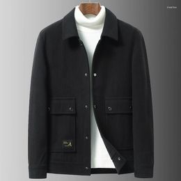 Men's Jackets Men's Corduroy Slim Fitting Top Coat Vintage Lapel Work Jacket