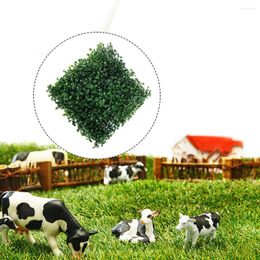 Decorative Flowers Simulated Lawn Artificial Plant Walls HDPE Foliage Hedge Grass Mat Greenery Panels Fence 25x25cm For Indoors/outdoors