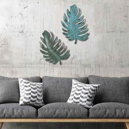 Decorative Objects Figurines Green Leaf Wall Decoration Green Leaf Metal Wall Art Sculpture Retro Rural Home Decoration Living Decoration 230331