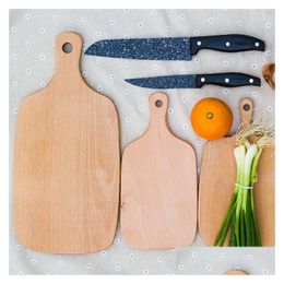 Chopping Blocks Wooden Cutting Boards Pizza Fruit Bread Plate Wood Chop Baking Board Tool No Cracking Deformation Gga2604 Drop Deliv Dhe8M