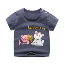 T-shirts Cartoon Pig Design Children's Funny T-Shirts Boys/Girls Cute Tops Tees Kids Summer Casual Clothes for Baby Girls Shirt AA230330