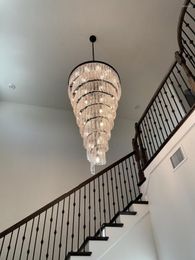 Chandeliers LED Pendant Lamp Modern Light Luxury Creative Crystal For El Lobby Grand Duplex Spiral Staircase Long Decor