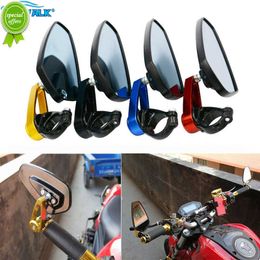 New 1 Pair 7/8" 22mm Motorcycle Rearview Mirrors Universal Blue Glass Scooter Bar End Handlebar Mirror Bicycle Rear View Mirror