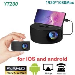 Projectors YT200 Micro Wired OnScreen LED 19201080 Support Compatible USB Audio Portable Home Media Video Player 230331