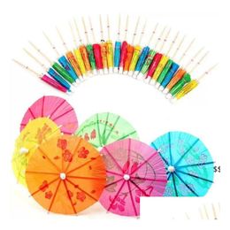 Bar Tools 144Pcs/Set Paper Cocktail Parasols Umbrellas Drinks Picks Event Party Supplies Holidays Garnishes Holders Rrb16201 Dhxhr