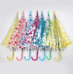 Clear Umbrellas Kids Parasol Colourful Transparent PVC Umbrella with Printing Gifts Customised Logo H23-48