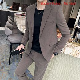 Men's Tracksuits Male Suit 2023 New in Solid Colour Slim Casual Blazer Vest Pants 3 Pieces Set Men's Formal Business Office Wedding Pants Set W0322