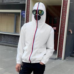 Women's Jackets Men Women Glasses Sun Protection Jacket Hooded Windbreaker Outdoor Sport Couple Skin Clothing Zipper Cardigan Sunscreen Coat