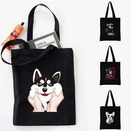 Storage Bags Fashion Foldable Eco-Friendly Shopping Bag Student Tote Dog Series Convenient Handbags Large-capacity Travel Grocery