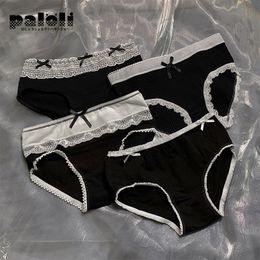 Women's Panties 4pcs/Japan Sexy Lace Bow Underwear Girls Fashion Underwear Attractive Underwear Women's Underwear Low Waist Fit Underwear 230331