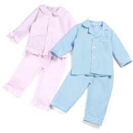 Pajamas Wholesale Family Matching Winter Toddler Navy Red Velvet Children's Pajamas Children's Clothing Baby Girls Boys Christmas Pajamas 230331