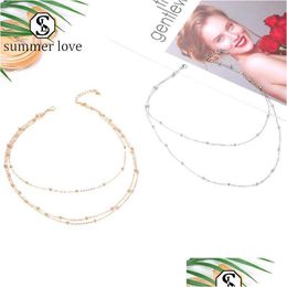 Pendant Necklaces Fashion Mtilayer Designer Choker Necklace Bohemian Combination Small Beads Jewellery Charm Punks Trendy For Dhgarden Dhckw