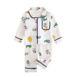 Pajamas Boys' and Girls' Pajamas Children's Set Baby Plain Cotton Homewear Family Clothing Shirt TopPants 2PC 2-12T 230331