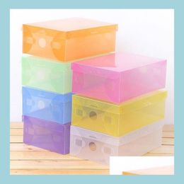 Storage Boxes Bins New Mtifunction Transparent Plastic Shoe Boot Box Shoebox Der Shoes Cabinet Rack Home Organiser Container Drop Dhrfl