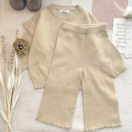 Engepapa Baby Clothes Sweater Suits Newborn Clothes Knitting Pullover with Pants Infant Girls Knitting Clothing Suit Winter Kids