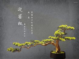 Dekoratif çiçekler Çin tarzı simülasyon çam ağacı ziyaretçi manzara bitkileri masaüstü mobilyalar bitki kapları zanaat malzemeleri