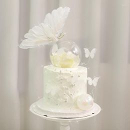 Festive Supplies 10pcs Butterfly Cake Topper White Girl Valentines Anniversary Wedding Birthday Party Cupcake Decoration Accessories