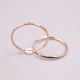 Hoop Earrings Real Pure 18K Rose Gold Simple Design Woman Gift Big Circle 1.6g