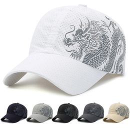 1 Pcs New Chinese Style Dragon Pattern Baseball Cap Men's And Women's Summer Hat Trendy Sunshade Peaked Caps