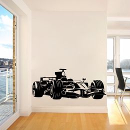 Wall Stickers FormulaCar Wallpaper Youth Room Decoration Racing Car Wallpaper Vinyl Art Mural Home Decoration DIY Decal Y261 230331