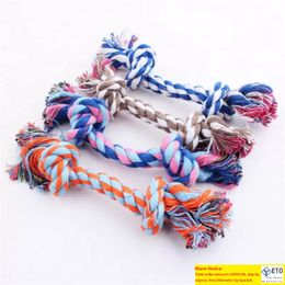 Dog Toys Chews Pets Cotton Chews Knot Colorf Durable Braided Bone Rope High Quality Supplies 18Cm Funny Cat Wll5 Dheks