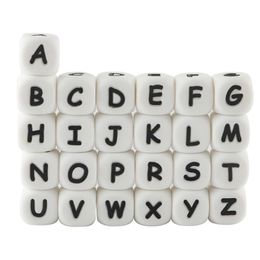 Baby Teethers Toys Kovict 100pcs Alphabet English Silicone Letter Beads 12mm Teether Accessories For Personalised Pacifier Clips Teething Toy 230331